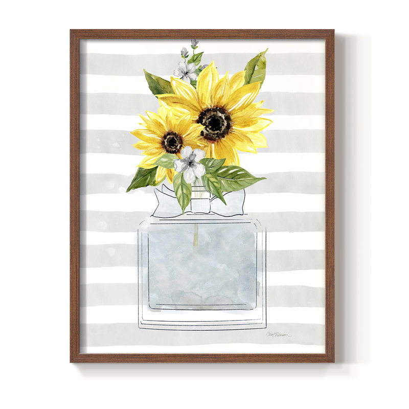 «Sunflower Perfume II», reproduction encadrée - bois massif, Brun, H 14 po x l 11 po