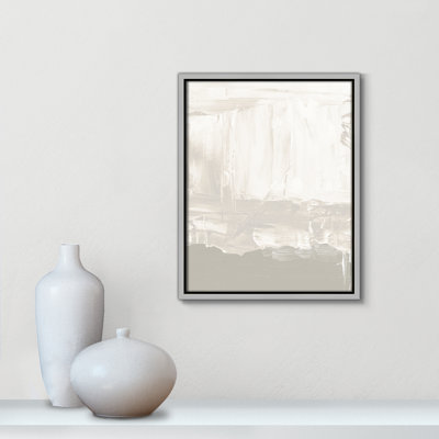 Albie taupe abstrait, reproduction sur toile flottante
