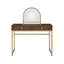 Bureau de coiffeuse à finition dorée avec miroir et plateau à bijoux Coleen