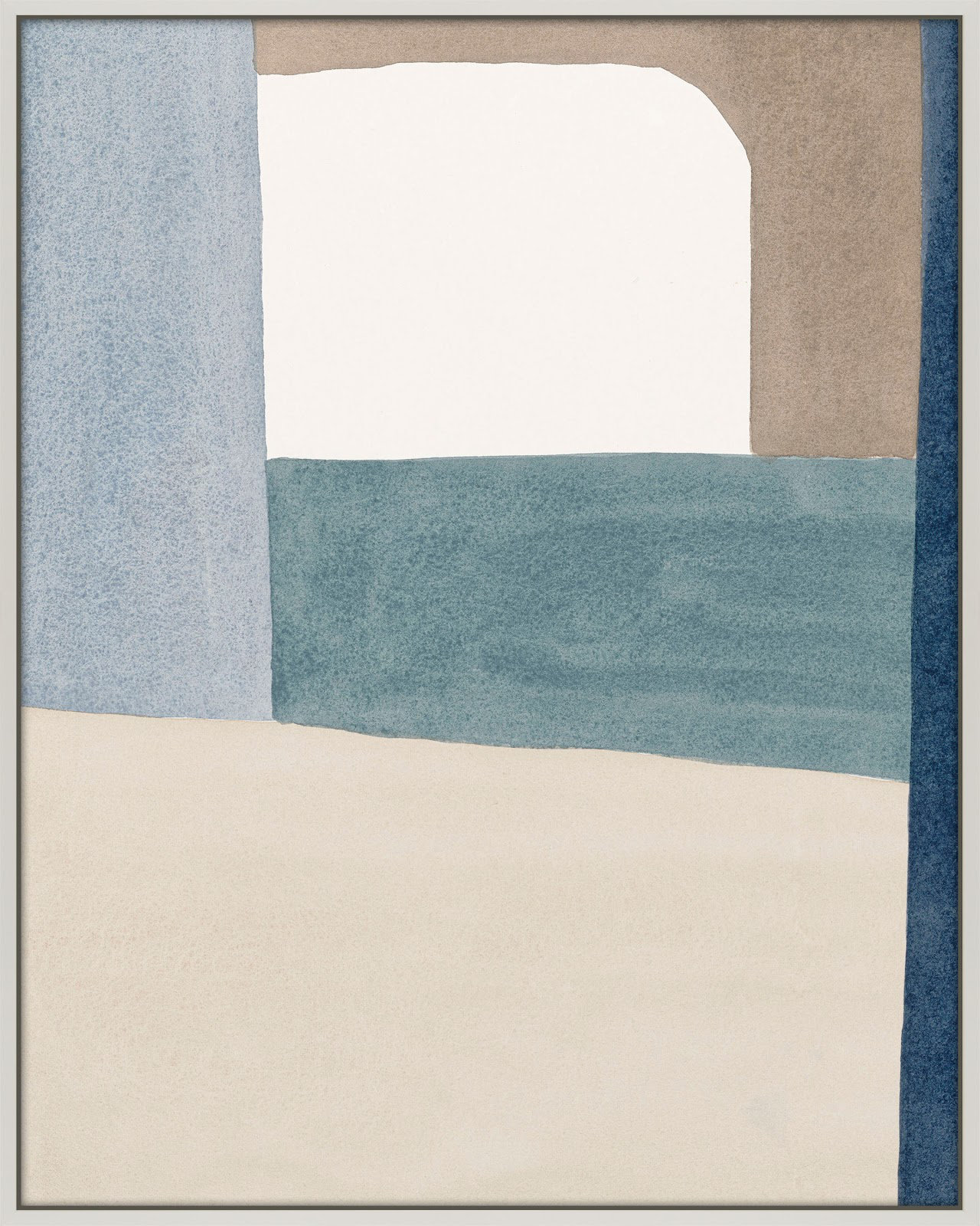 The Balance of Taupe and Indigo 1 Print, 25" x 20" x 1.38", White Frame Canvas