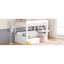 Lit superposé convertible blanc avec caractéristiques de rangement: escalier, table de chevet, 3 tiroirs - Stable et éléments pratiques: arrangement-1534829793