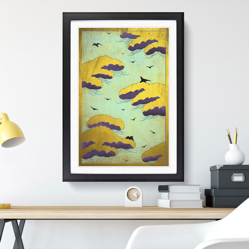 Golden Slumber - Picture Frame Painting, 65cm H x 48cm W x 2cm D, Black Framed