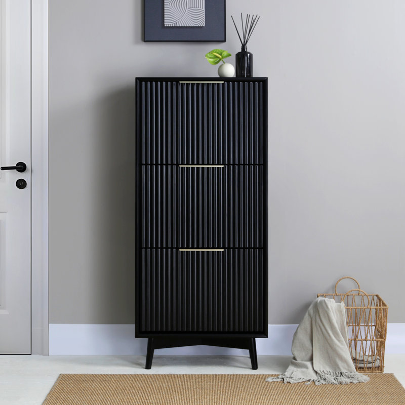 12 Pair Shoe Rack, Black