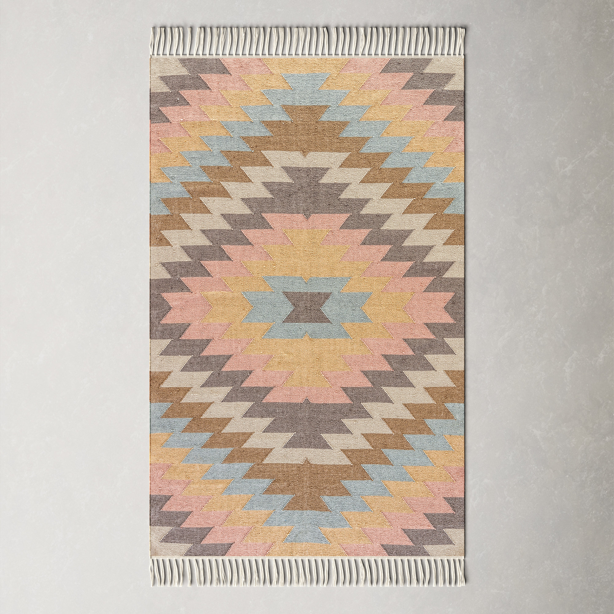 Avalyn Handmade Performance Pink/Orange/Brown Indoor/Outdoor Rug, Rectangle 8' x 10'
