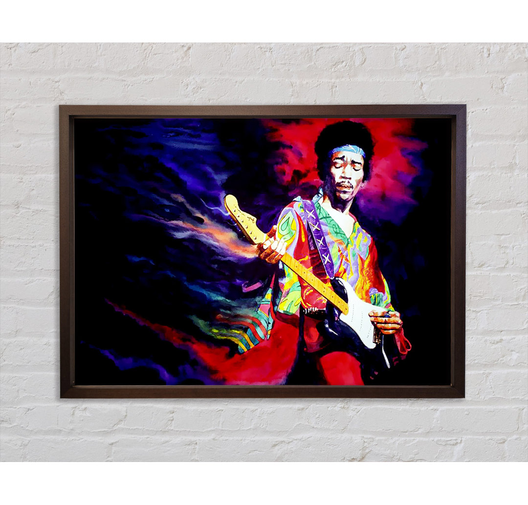 Jimi Hendrix Lightning Fast - Einzelner Bilderrahmen Kunstdrucke auf Leinwand