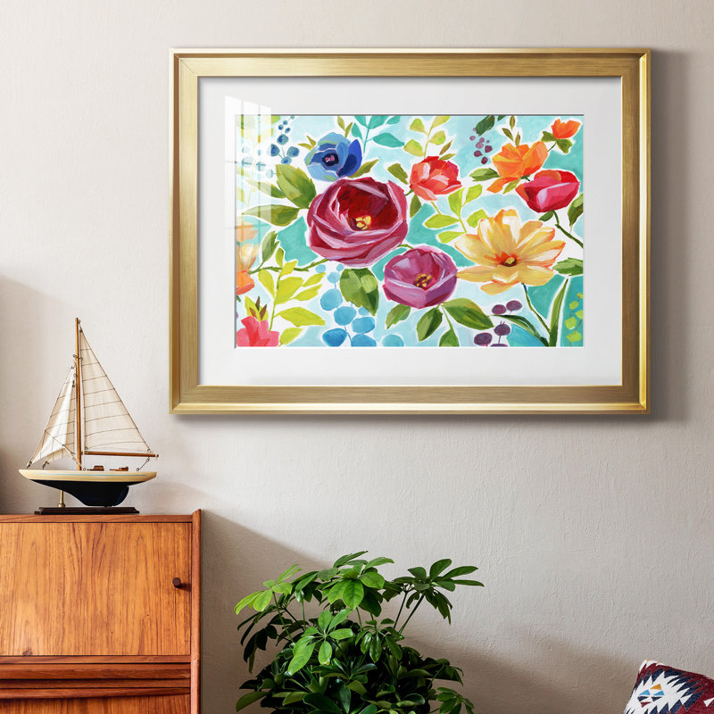 Modern Garden IV - peinture encadrée, Papier encadré doré, H 22,5 po x l 30,5 po x P 1,5 po, Blanc mat