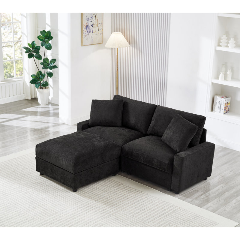 Space-saving Modular Sectionals, Polyester Durable Modern L-shaped Design For Living Room