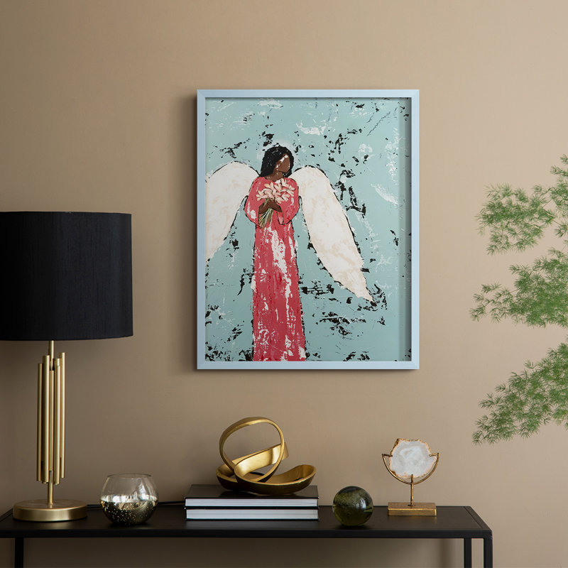 EarthlyAngelI Framed Print - Solid Wood, Blue, 21" H x 17" W