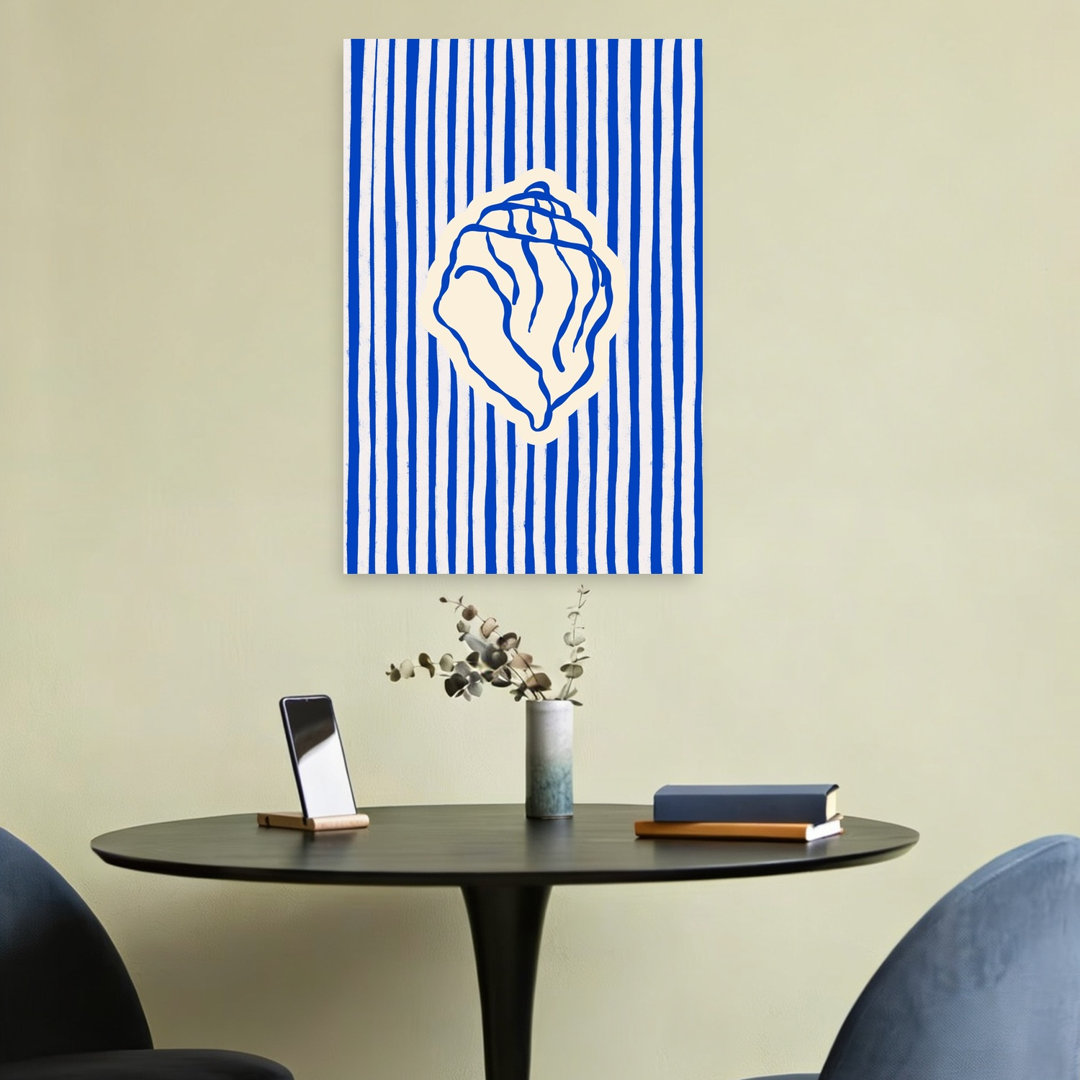 Coastal Seashell Stripes Abstract Modern Coastal Wall Art Print