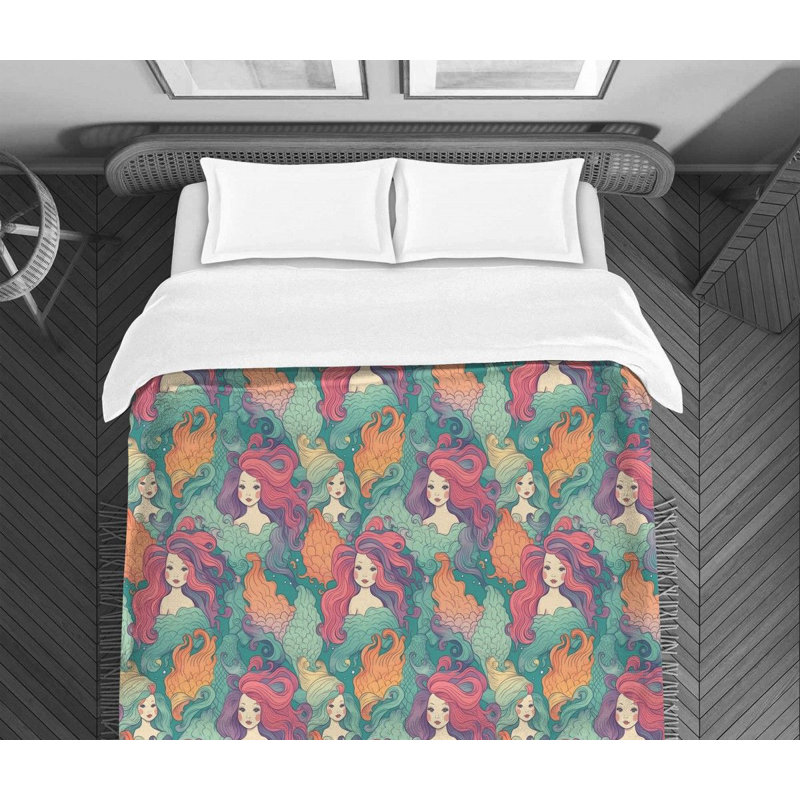 Édredon Mermaid Bedding - vert, Édredon simple