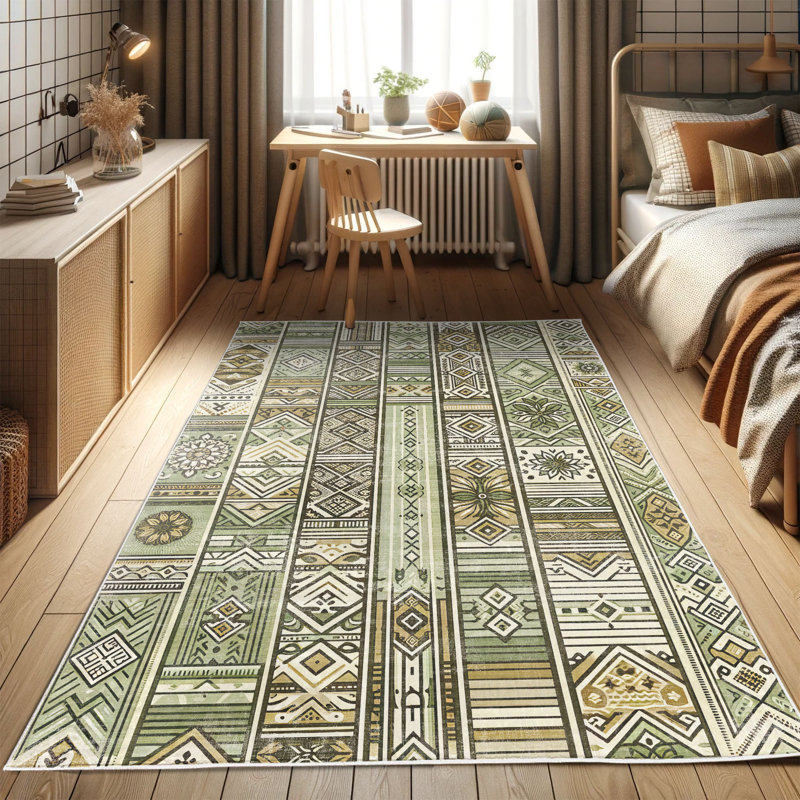 Machine Printed 177cm X 122cm Area Rug