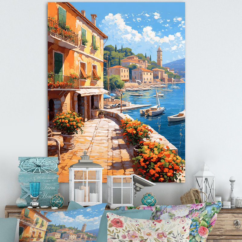 La Dolce, plage italienne I - art mural Italie, H 44 po x l 34 po x P 1,5 po, Toile tendue