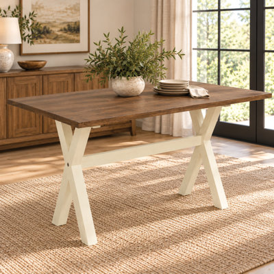 Table de salle à manger en bois massif et bois d’hévéa à abattant templetion