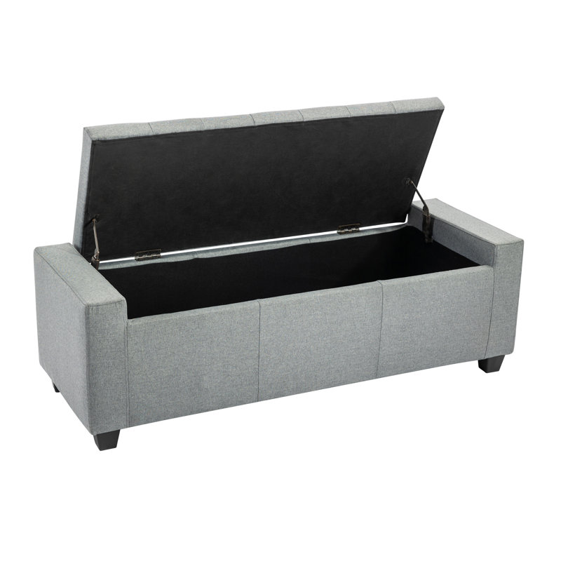 Banc de rangement avec repose-pieds Ayob, Gris foncé
