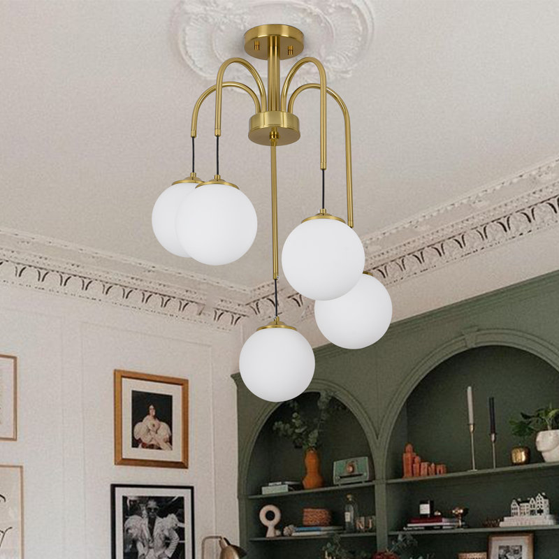 5-Light Sputnik Semi Flush Mount