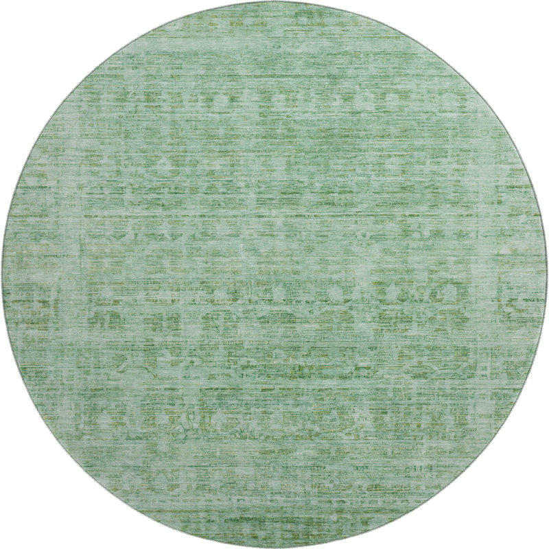 Premium Machine Washable Verlin AMF1775 Border Rug, Round 8'