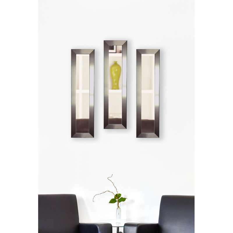 Hobson Wood Flat Wall Mirror, 10" H x 38" W