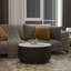 Table basse ronde en marbre blanc Bensinger