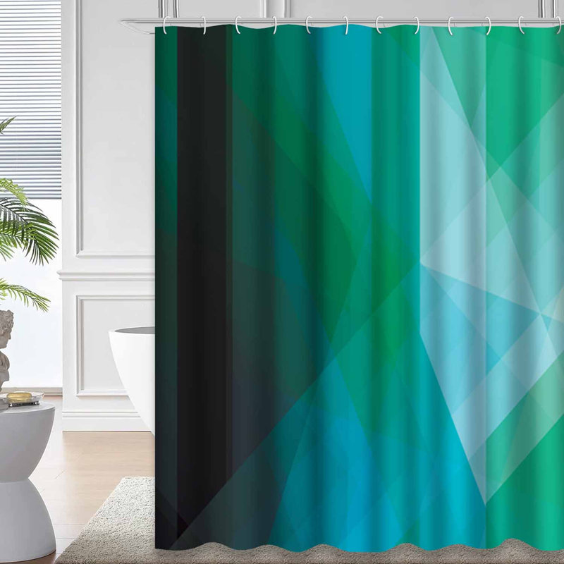 Rideau de douche coloré à rayures multicolores avec 12 crochets, L 72 po x l 78 po