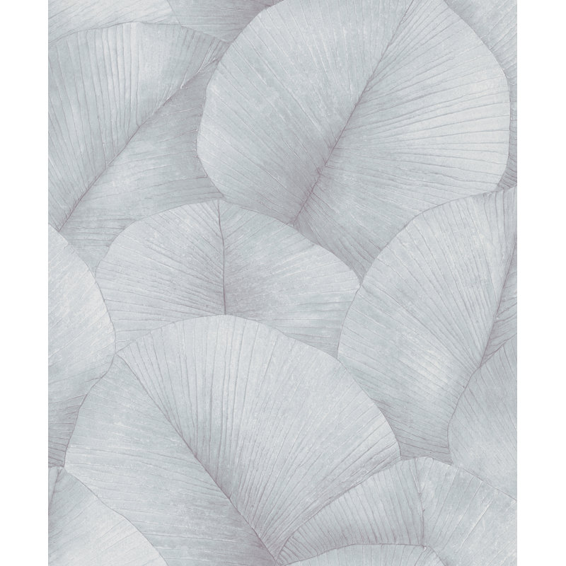 Amariyana Collection Textured Palm Wallpaper Roll, Navy