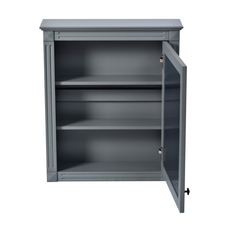 Armoire de rangement murale avec miroir, Gris