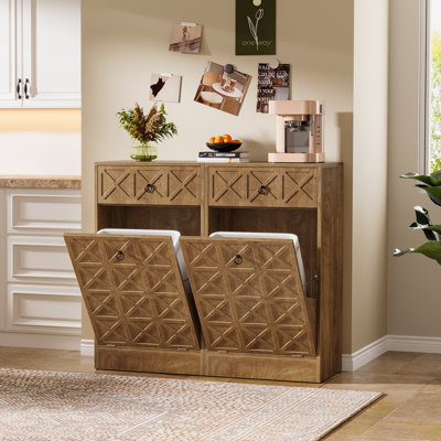 Poubelle inclinable en bois 13 gallons