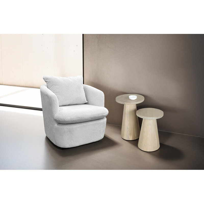 Tam Solid Wood Side Table Set, White