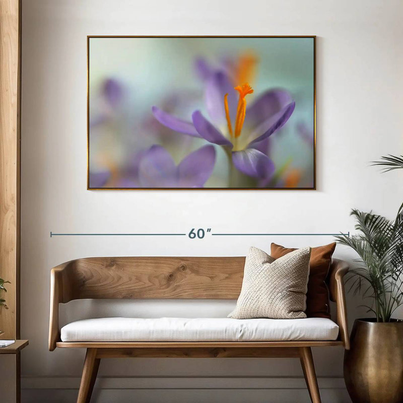 Pastel printanier, 46 po x 31 po, Cadre flottant doré