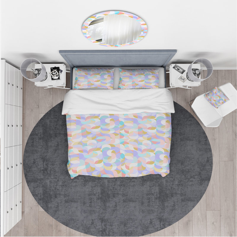 Ensemble de housse de couette en microfibre mauve moderne et contemporaine, Housse de couette double / grand + 2 taies