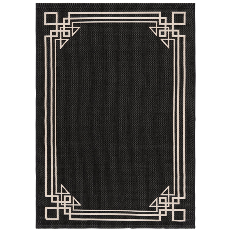 Tapis d'intérieur / extérieur à motif géométrique Giligia Performance, Rectangle 6 pi 7 po x 9 pi 6 po