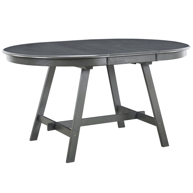 Table de salle à manger extensible moderne en gris - Facile à assembler, Gris