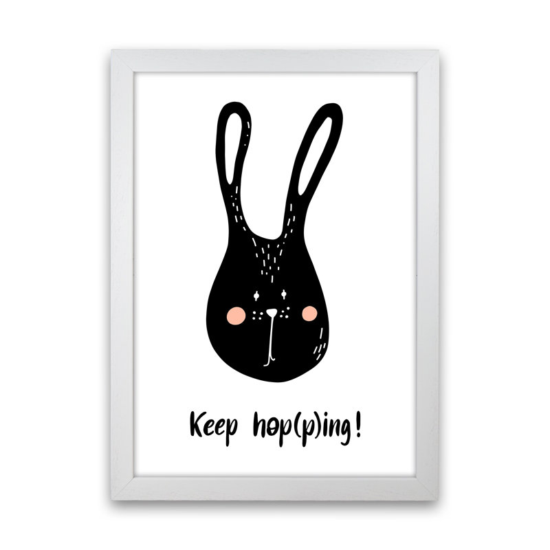 Bunny by Miniofmine - Print, 63cm H x 46cm W x 3cm D, Brown Framed