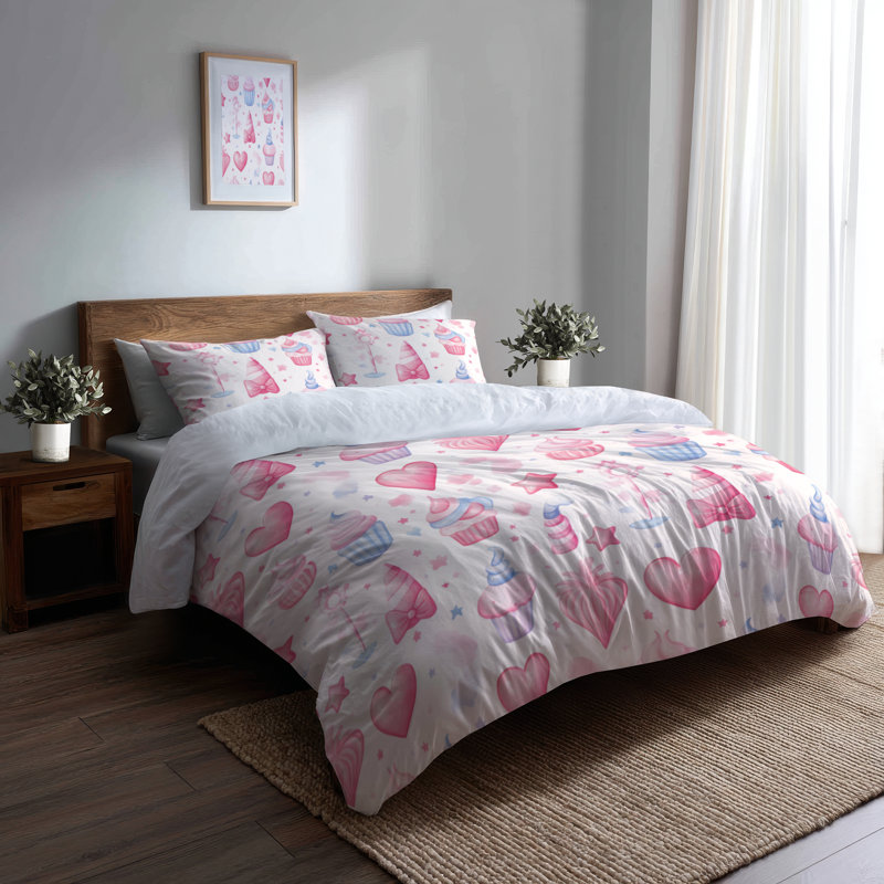 Ensemble de housse de couette Teens Sweets - Ensemble de literie et de coussins décoratifs pour enfants