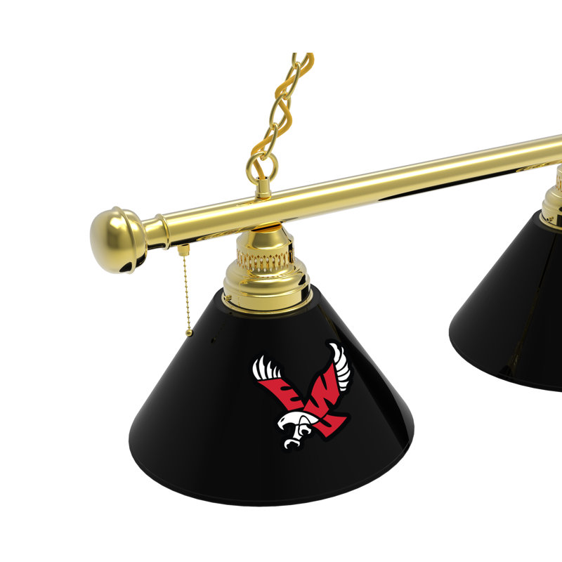 3 - Light Pool Table Lights Pendant, Brass, Eastern Washington Eagles
