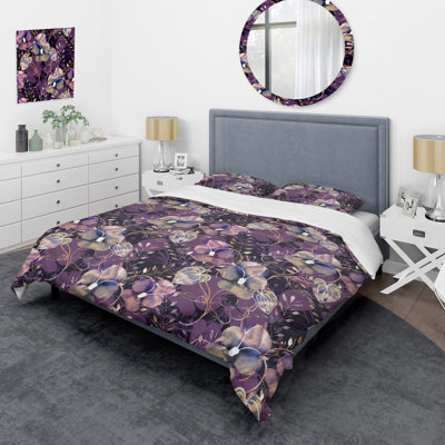 Ensemble de housse de couette Purple Viola Flower - Cabin & Lodge
