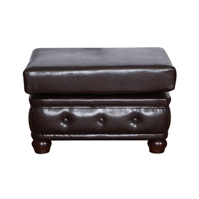 Auer 75cm Wide Faux Leather Rectangle Solid Colour Cocktail Ottoman
