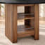 Table de salle à manger ronde moderne de 107 cm (42 po) en bois d'ingénierie noir avec rangement-2090267202
