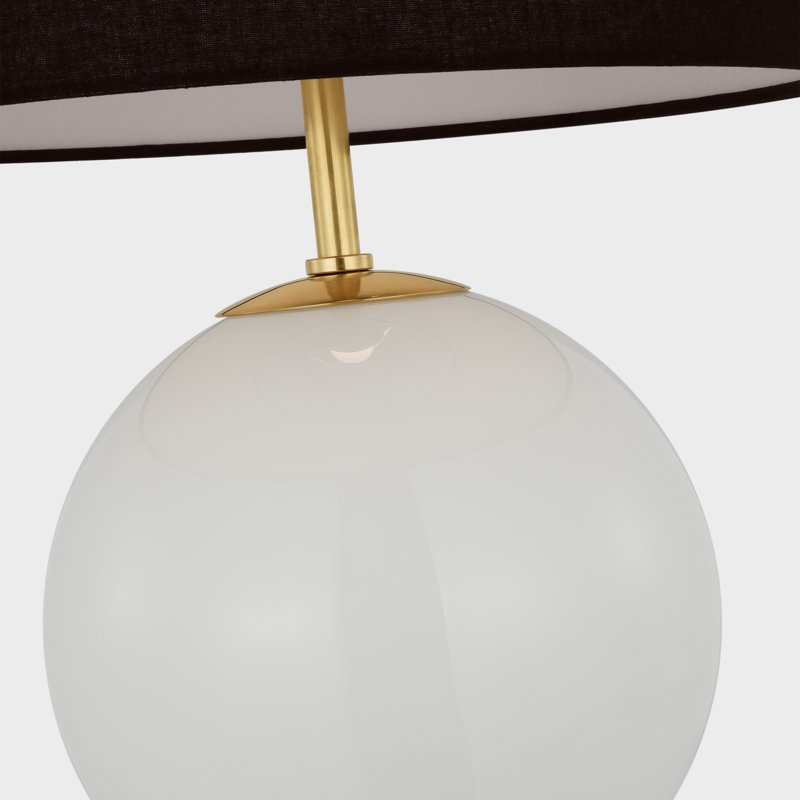Elsie Cordless Table Lamp in Cream with Black Linen Shade