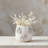 Modern Embossed Ceramic Floral Round Outdoor Planter for Garden Patio - Sleek Home Indoor Flower Pot for Living Room Decor Accent - Ivory-116395556