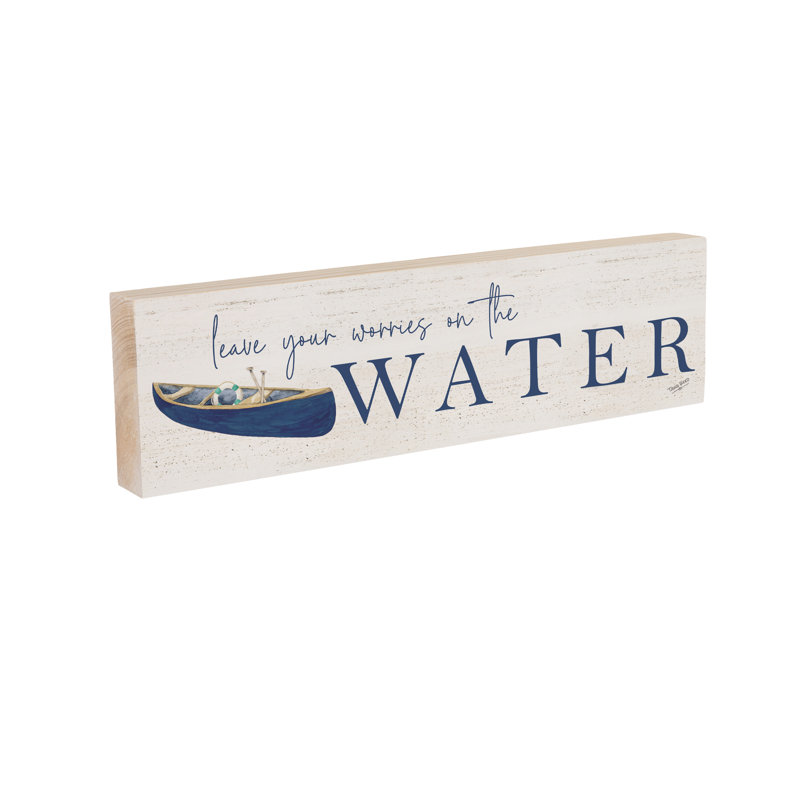 Plaque de cheminée Lake Living, laissez vos soucis 18 po x 5 po