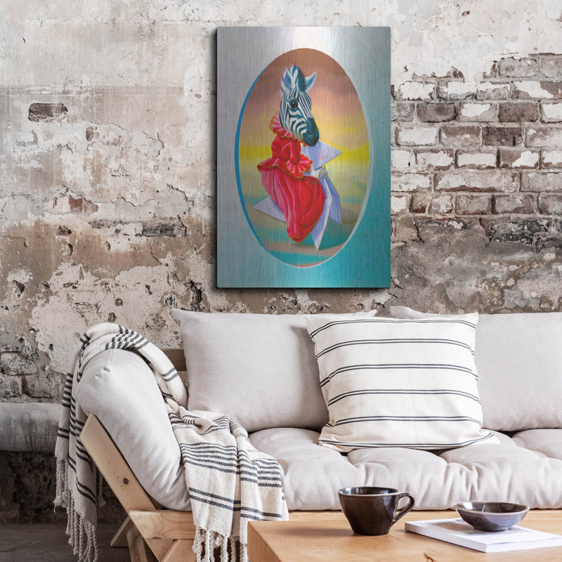 "Madame Zebre" par Valery Vecu Quitard, H 36 po x l 24 po