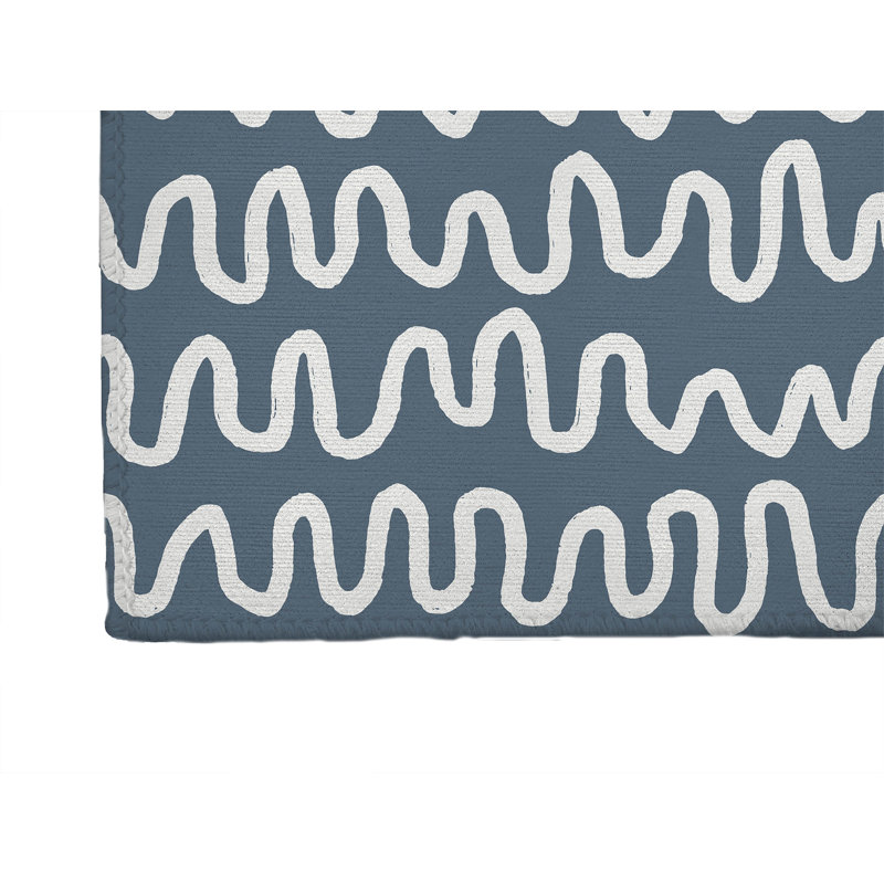 Tapis de bureau léger Wiggle, L 6 pi x L 4 pi, Bleu