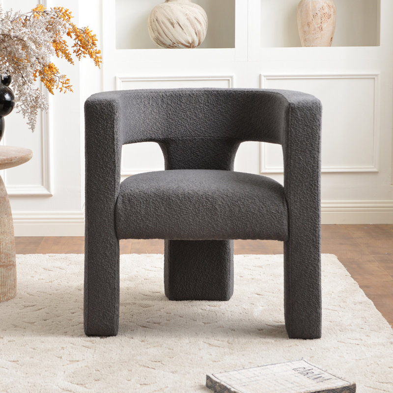 Fauteuil carré l 28 po Brycie, Mélange de polyester gris