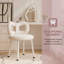 Tabouret de coiffeuse en métal blanc