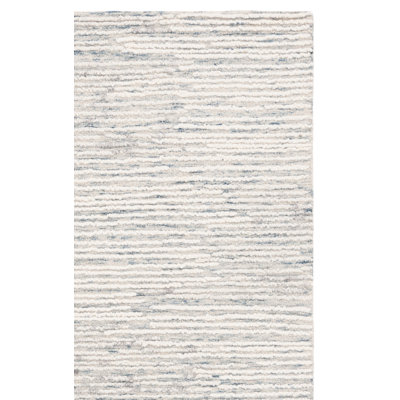Twaina Abstract Hand Tufted Wool/Cotton Abstract Rug in Ivory/Blue
