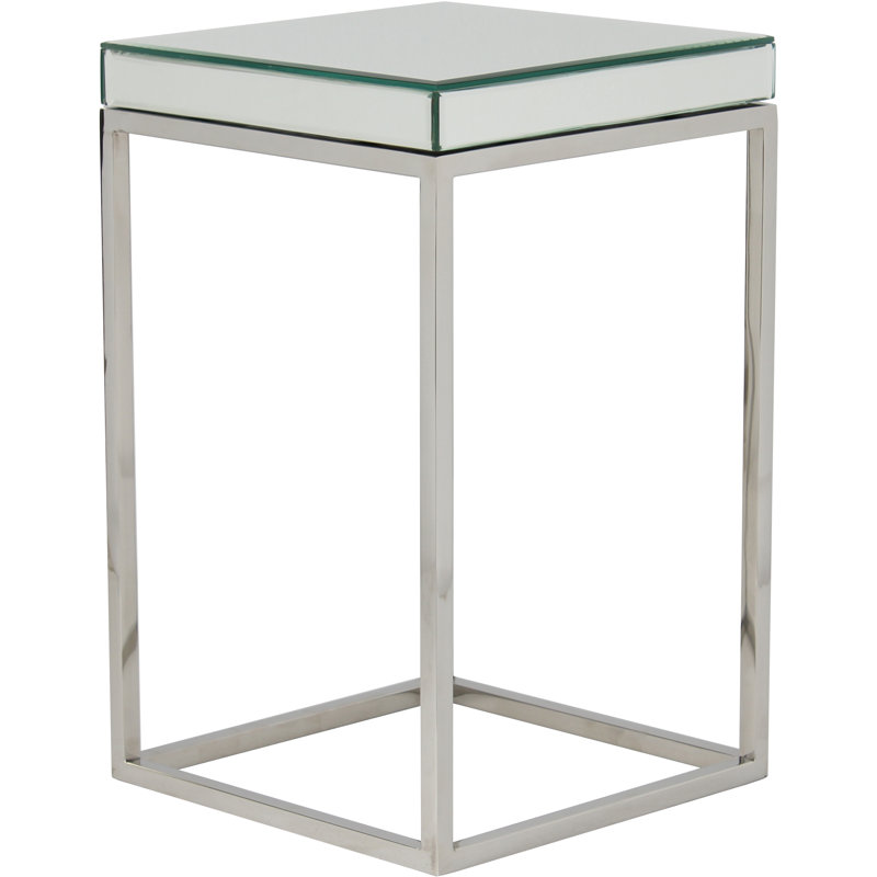 Siems Glass Top Frame End Table