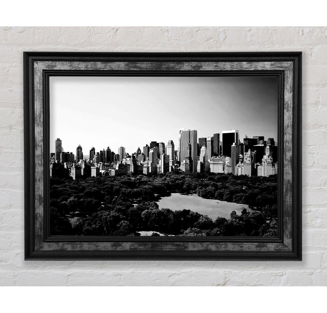 New York City Central Park von oben B N W - Einzelne Bilderrahmen Kunstdrucke