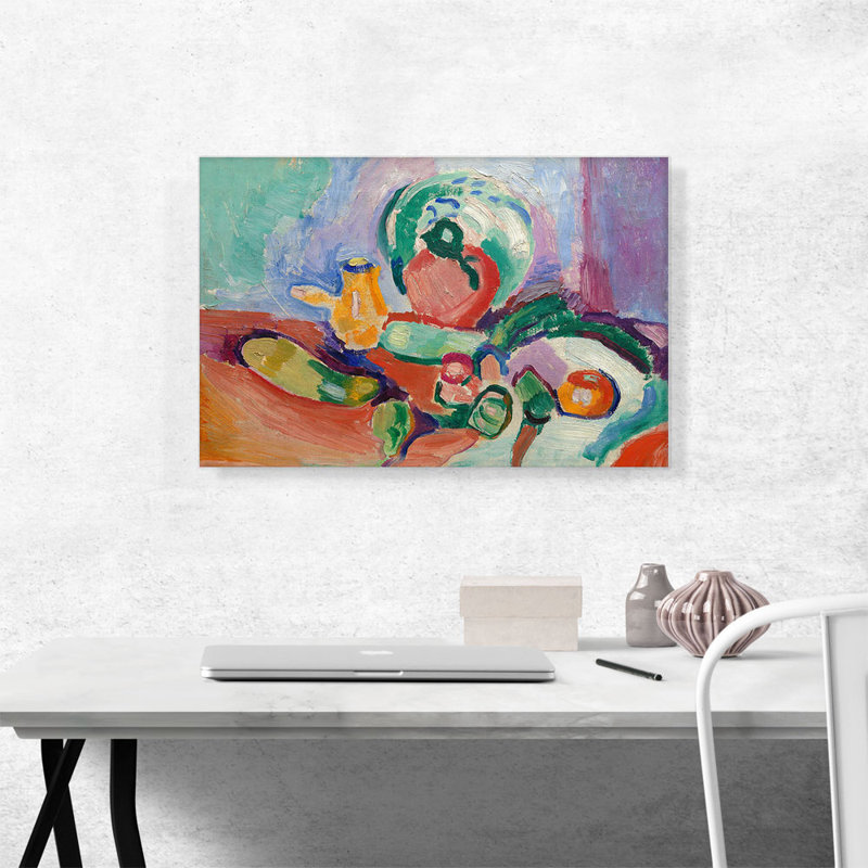 Nature morte avec légumes 1905 par Henri Matisse - reproduction d'art sur toile tendue, H 18 po x l 26 po x P 1,5 po