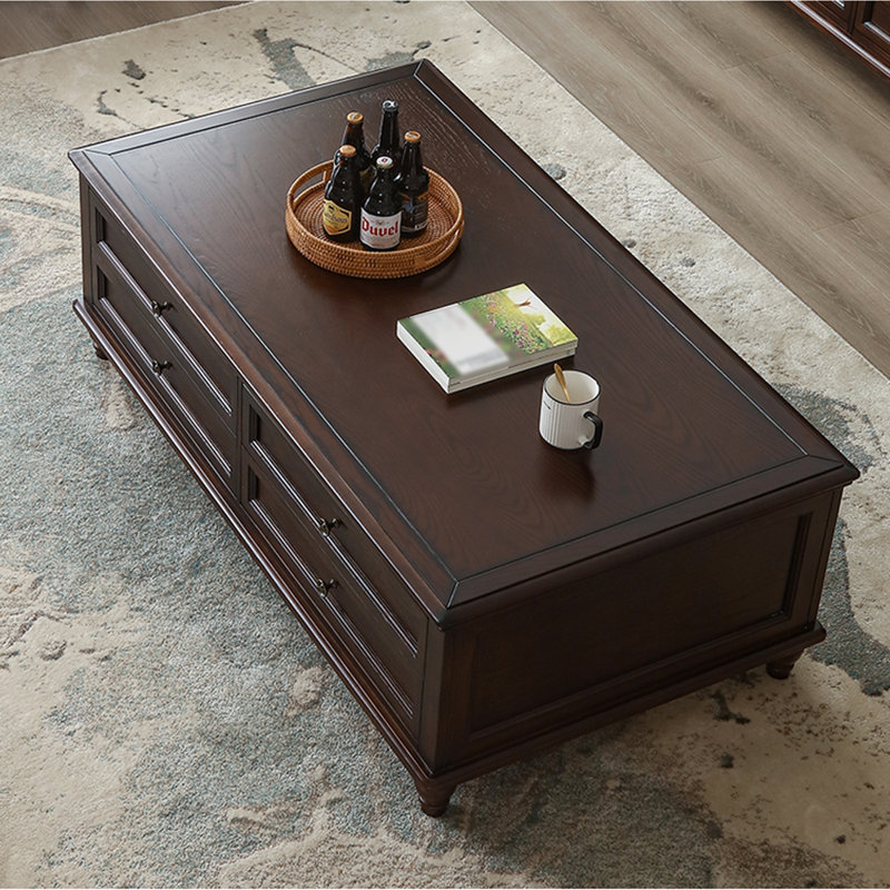 Table basse de style américain, H 18,5 po x L 49,21 po x l 27,95 po