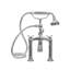 Garniture de robinet de baignoire à pattes à deux poignées avec douche à main à fixation sur le comptoir-24414964